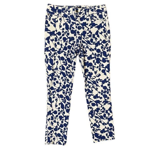 Dana Buchman Floral Jeans White with Blue - Picture 2 of 6